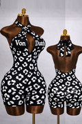 LEOPARD PRINT BODYCON ROMPER