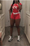 Raglan Crop Top & Athletic Shorts Set