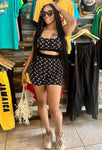 Moon Print Crop Tank Set