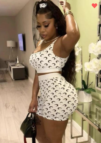 Crescent Print Tank Top & Shorts Set